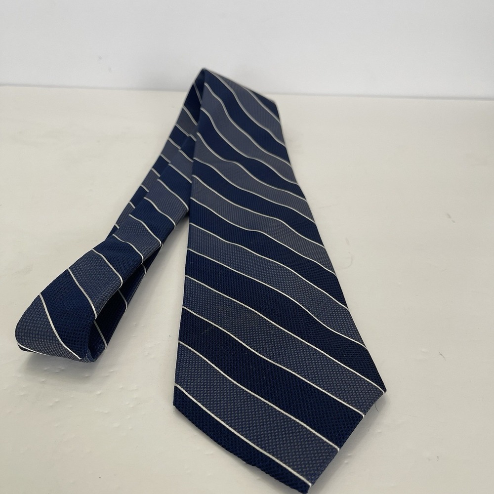 NWT Brooks Brothers University‎ Stripe Light Blue Navy Silk Tie Preppy - Picture 7 of 8